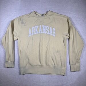 Zoozatz Arkansas Crewneck Sweatshirt Pullover Light Yellow Size Medium